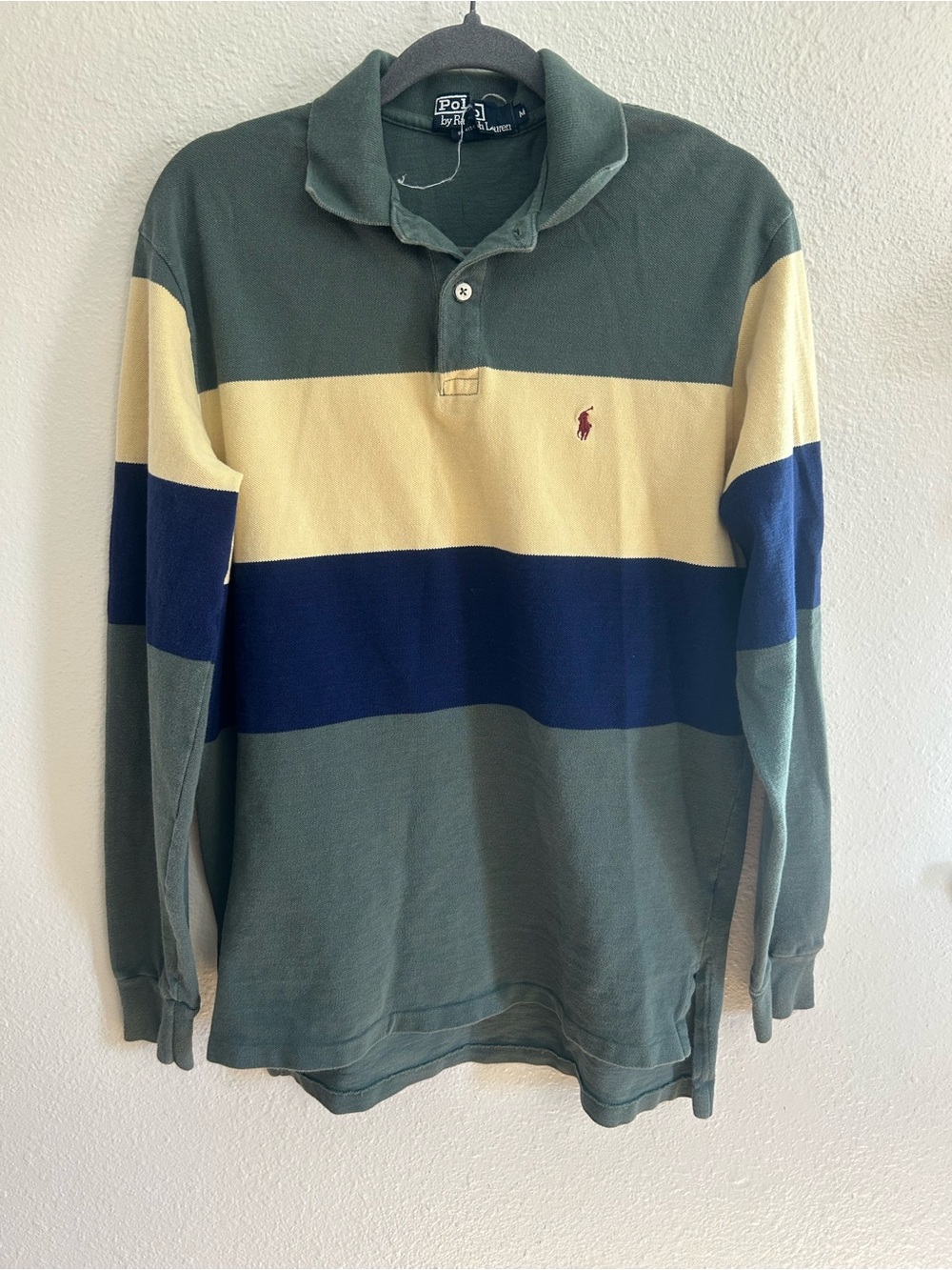 Vintage Polo Ralph Lauren Striped Polo Rugby Long Sleeve Mens Size M